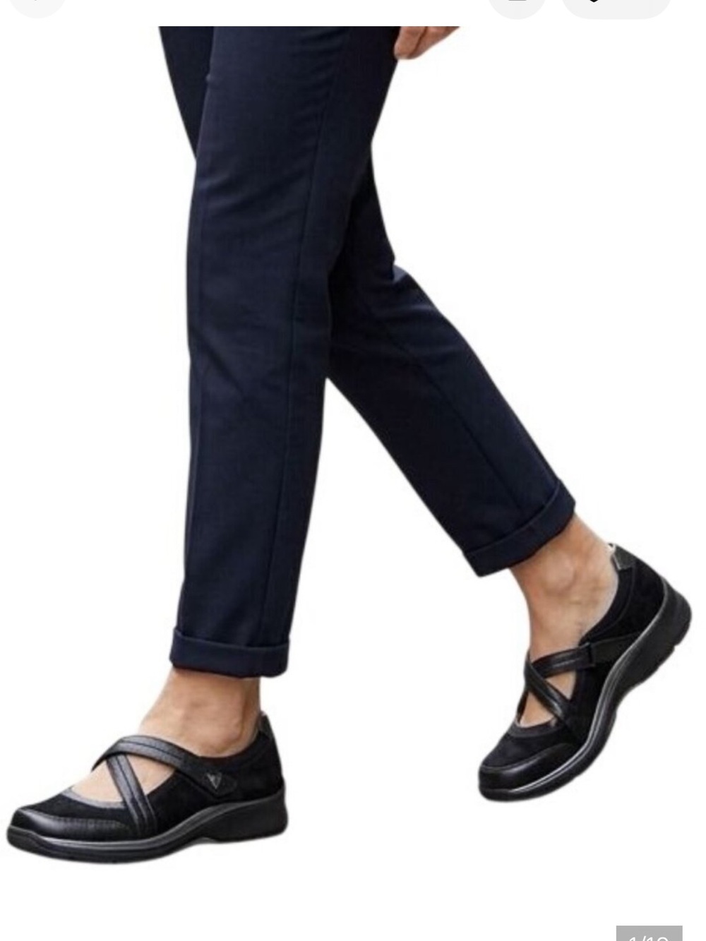 Rockport Black Cross-Strap Slip-On Flats